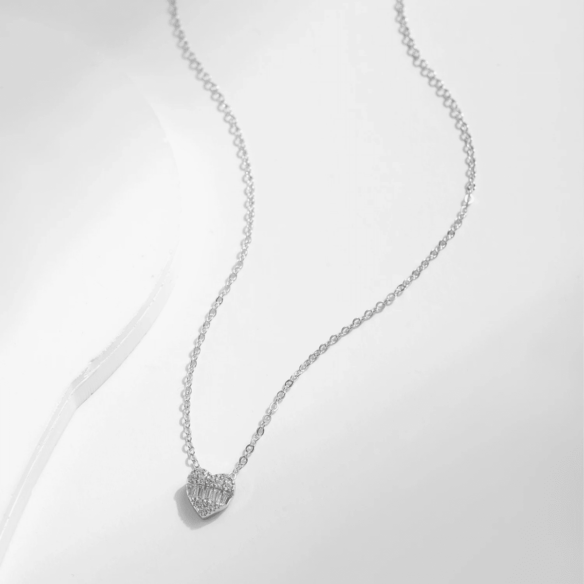 Herz Silber Halskette - Herz Charm Silber Eleganz Halskette