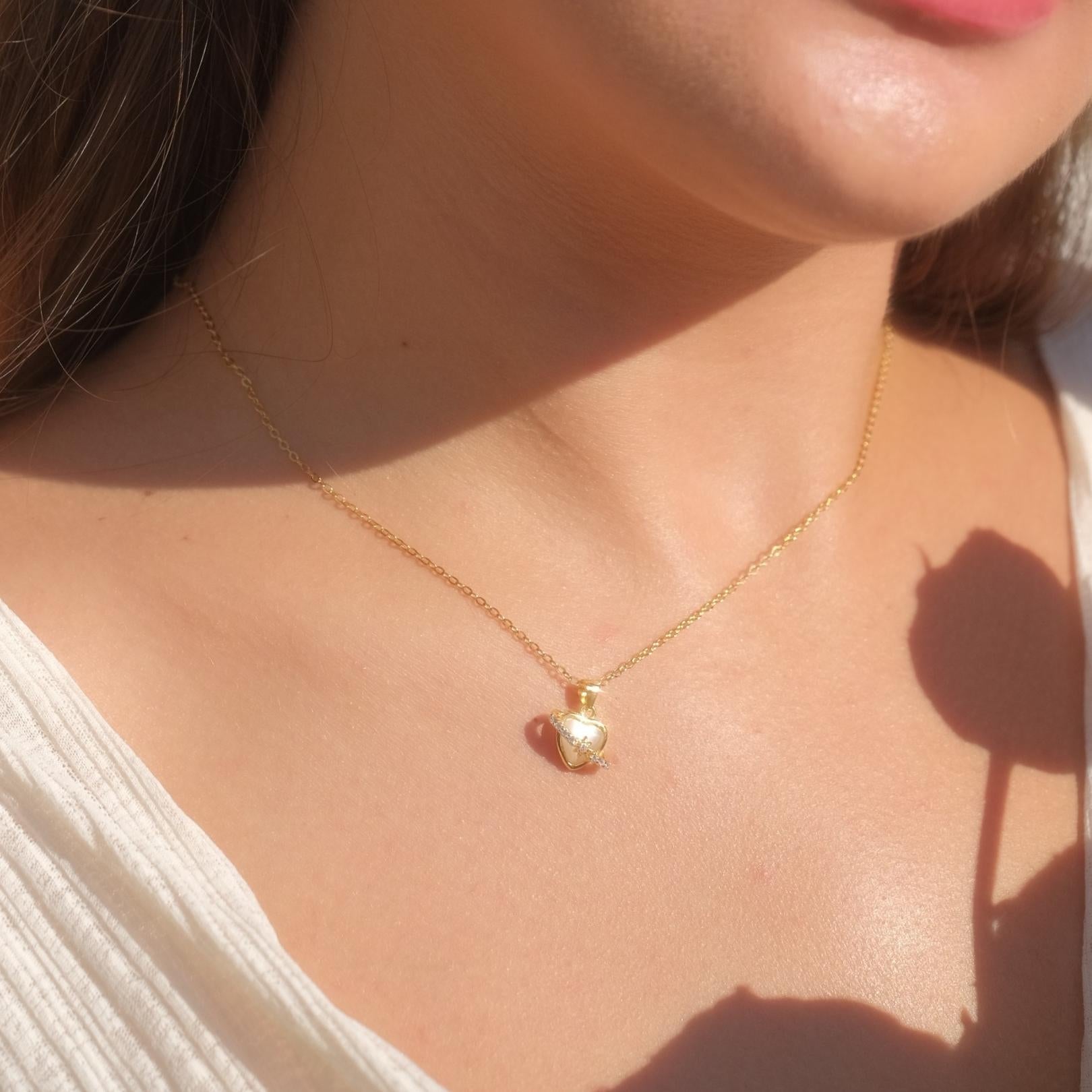 Herz-Jupiter-Halskette (massives Silber)