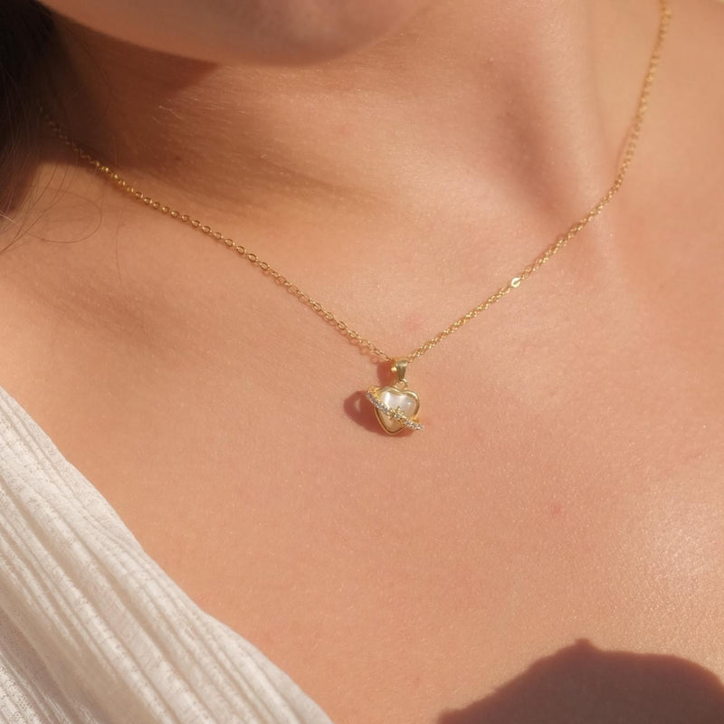 Herz-Jupiter-Halskette (massives Silber)