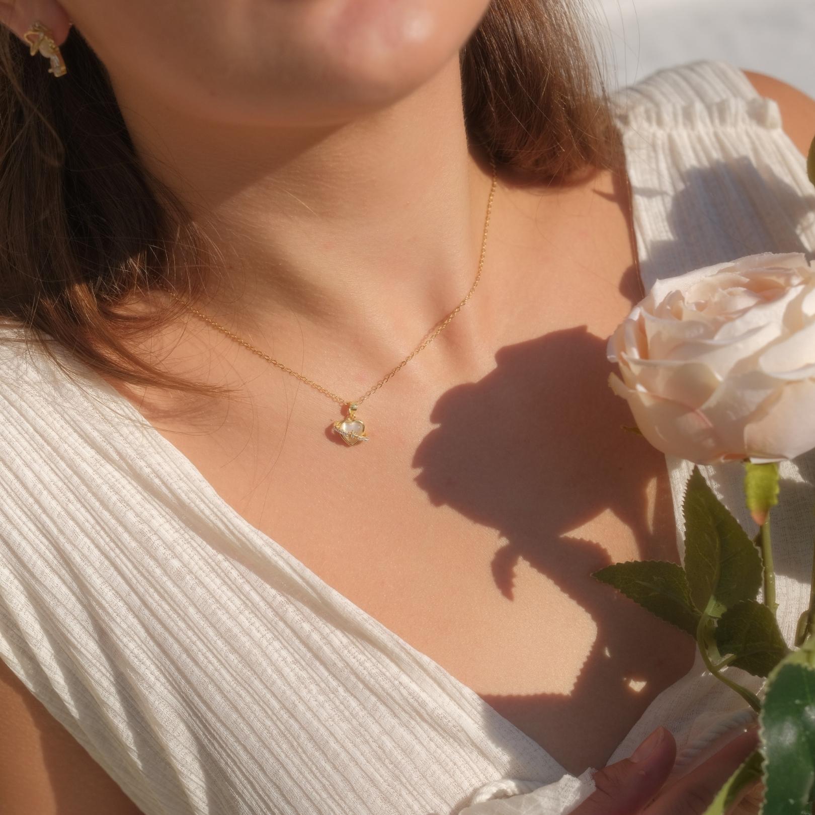 Herz-Jupiter-Halskette (massives Silber)