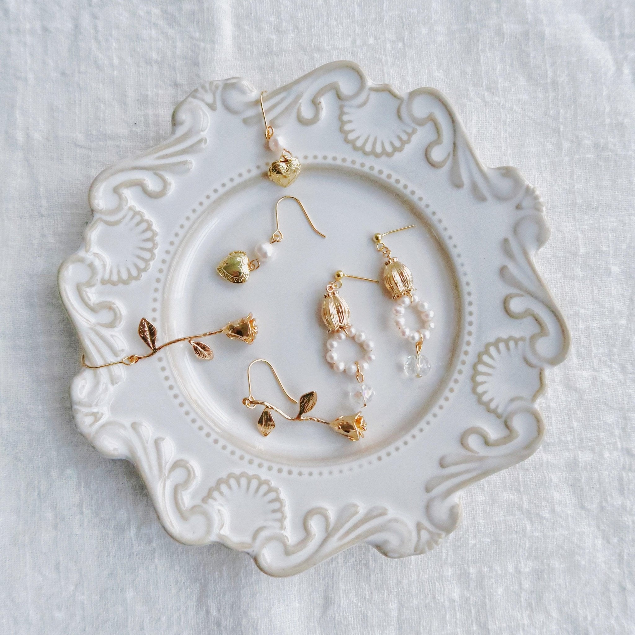 Herz Medaillon Ohrringe