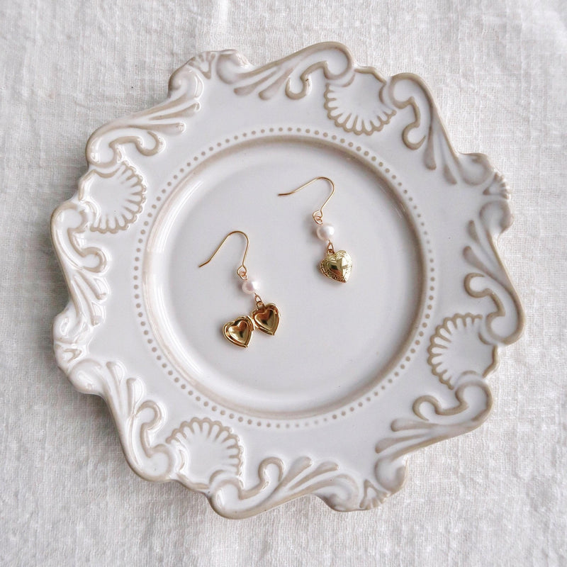 Herz Medaillon Ohrringe