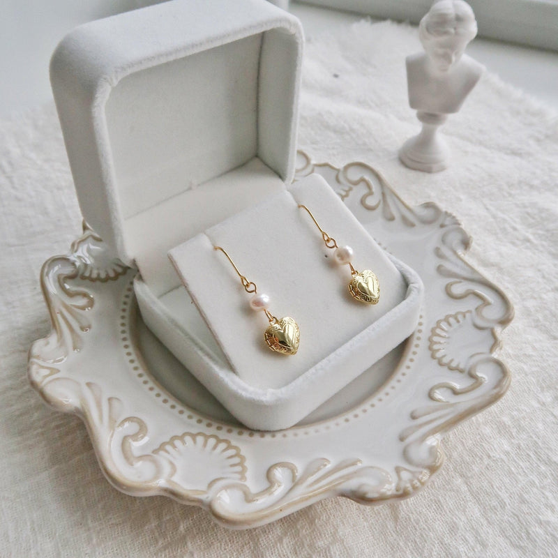 Herz Medaillon Ohrringe