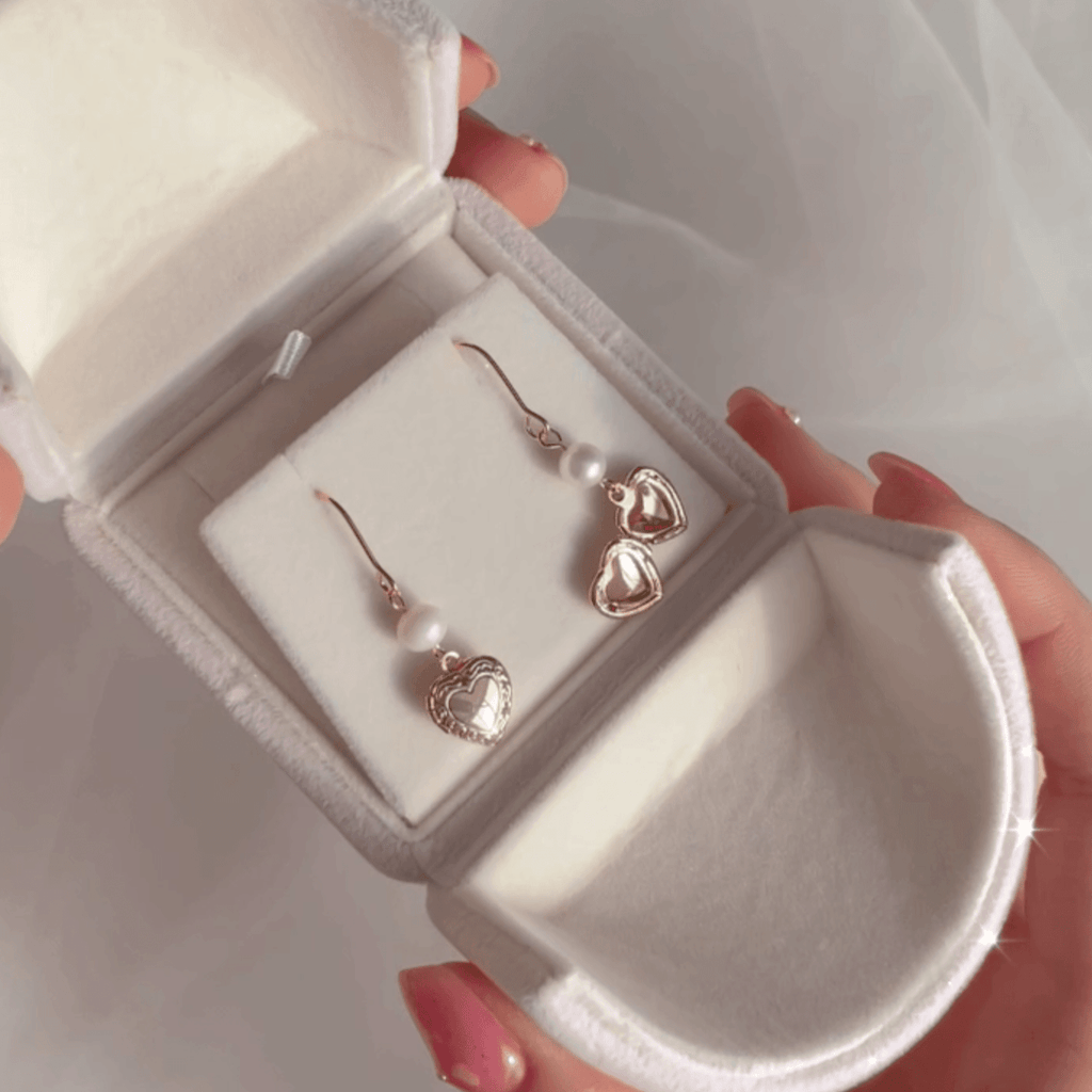 Herz Medaillon Ohrringe