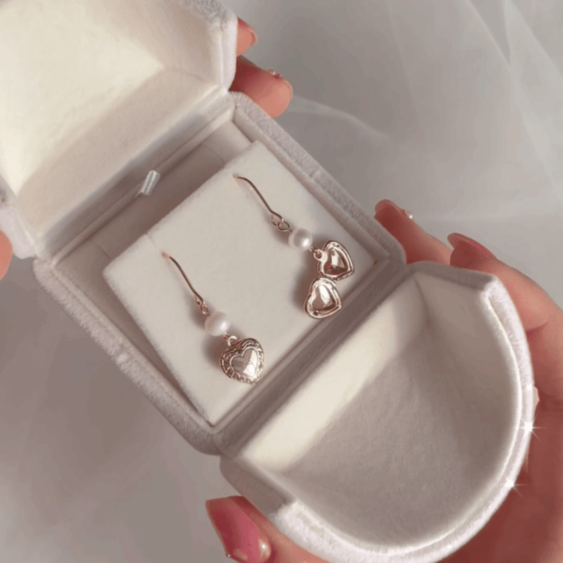 Herz Medaillon Ohrringe