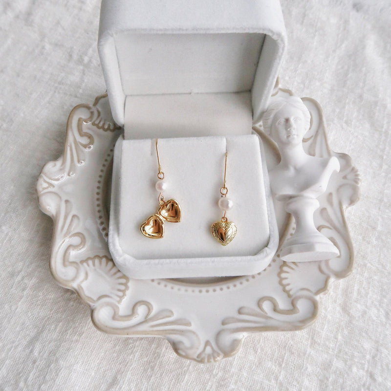 Herz Medaillon Ohrringe