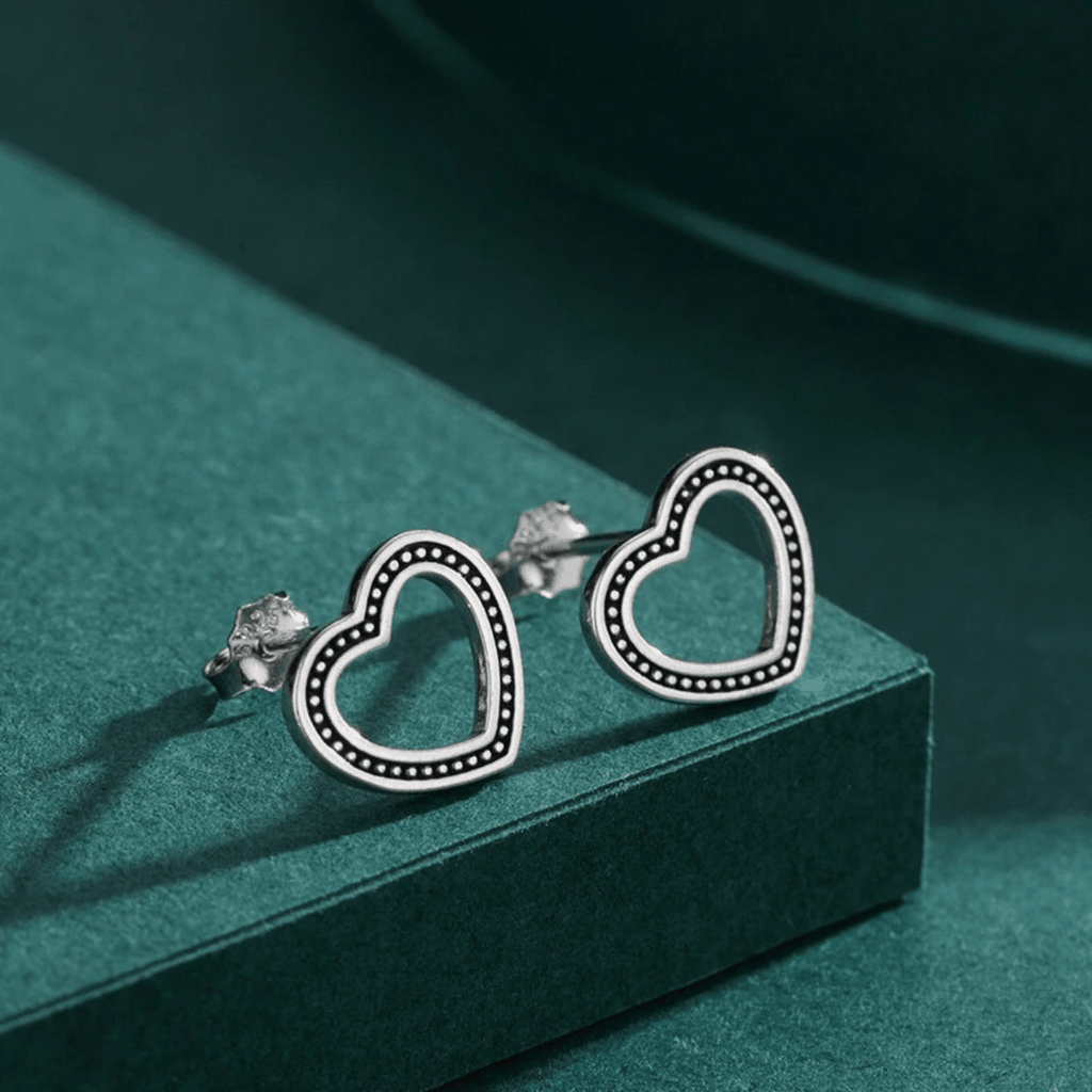 Herz Silhouette Schwarze Eleganz Ohrringe