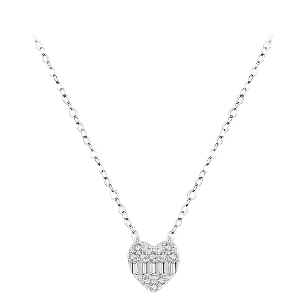 Herz Silber Halskette - Herz Charm Silber Eleganz Halskette