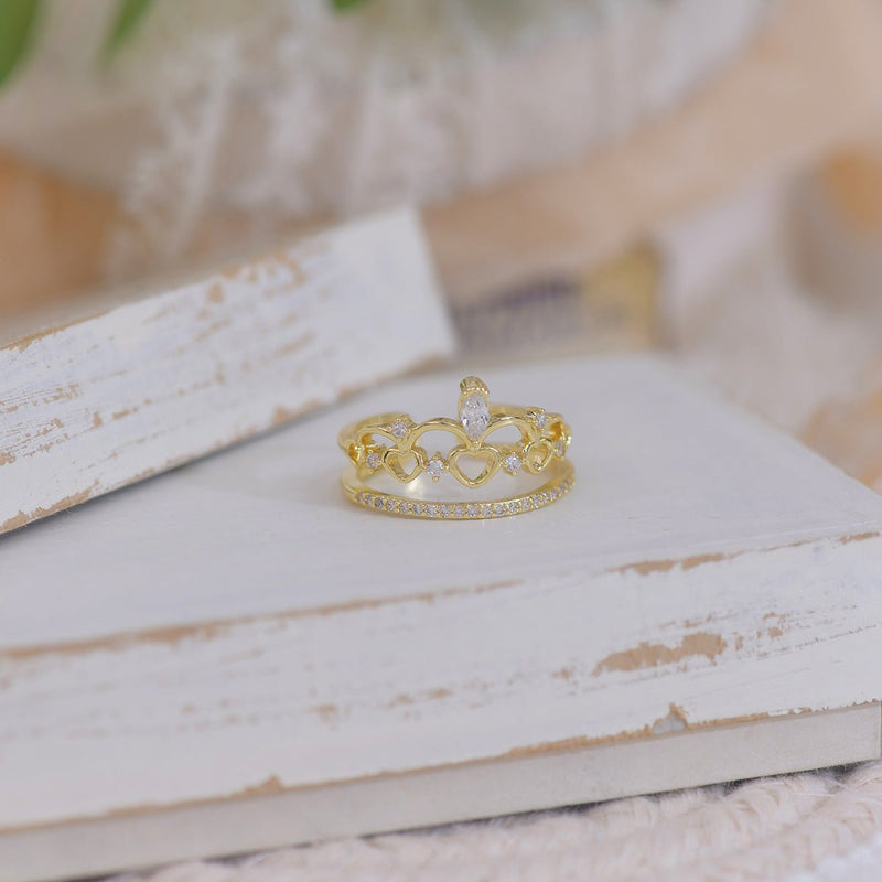 Herz-Tiara-Ring-Set