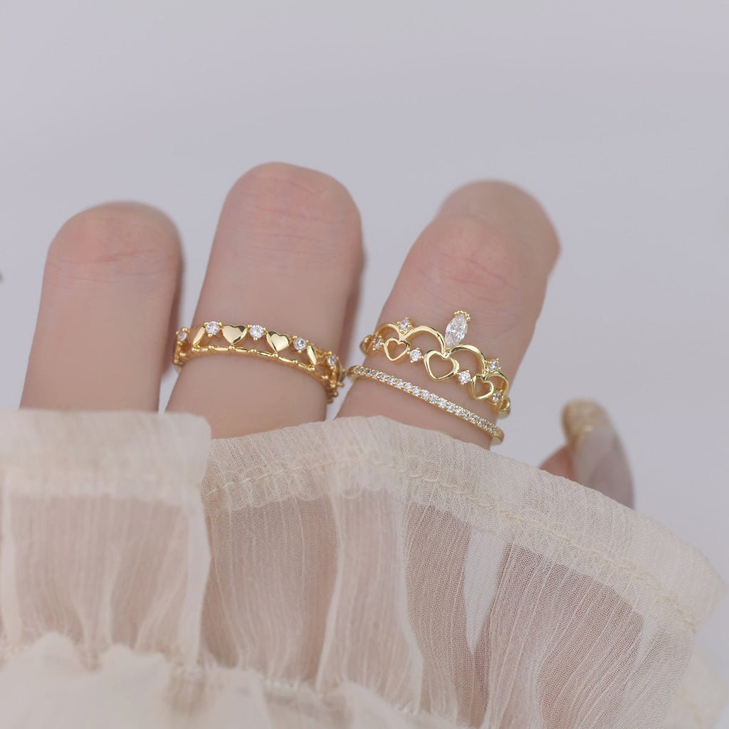 Herz-Tiara-Ring-Set