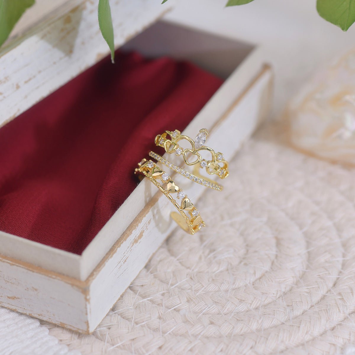 Herz-Tiara-Ring-Set