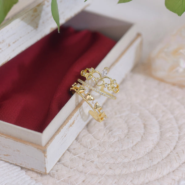 Herz-Tiara-Ring-Set