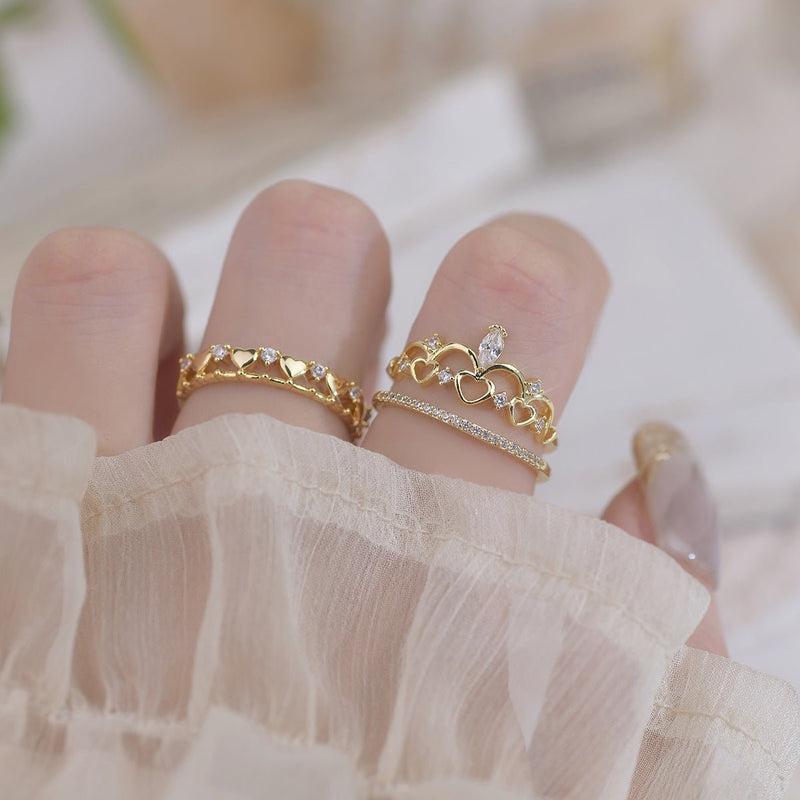 Herz-Tiara-Ring-Set