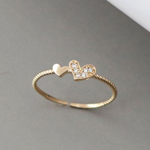 Herz-zu-Herz-Ring (massives Silber)