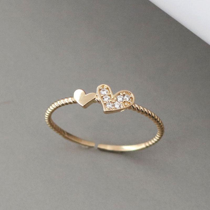 Herz-zu-Herz-Ring (massives Silber)