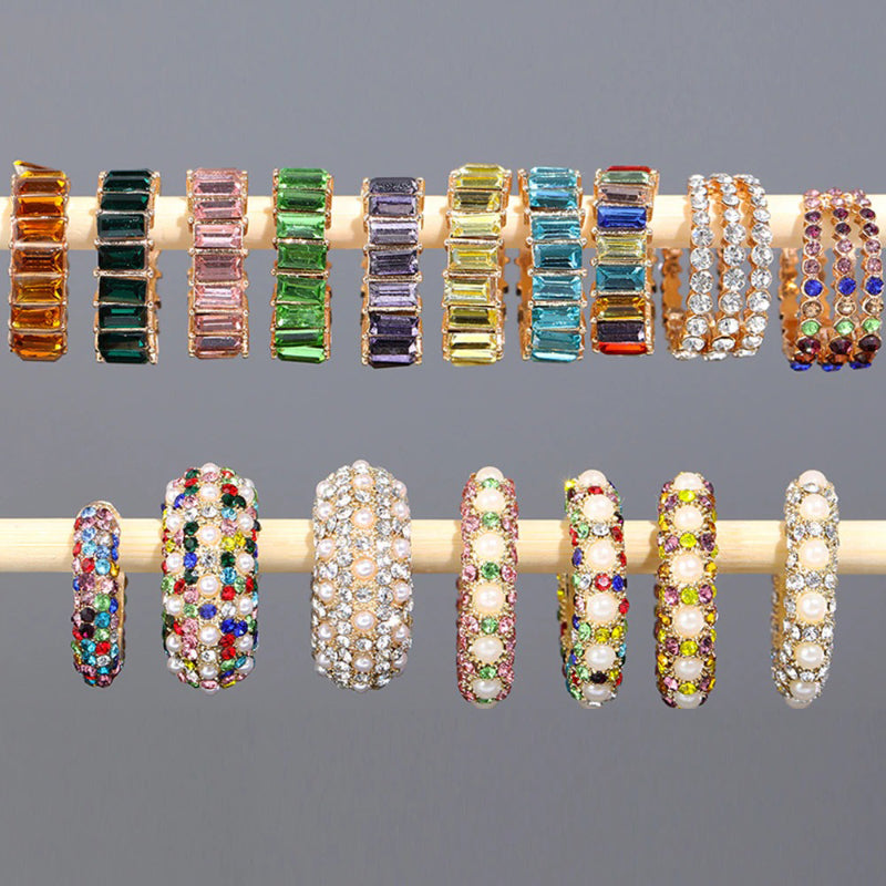 Stapelbare Ohrclips mit Zirkonia und Ohrknorpel-Manschetten