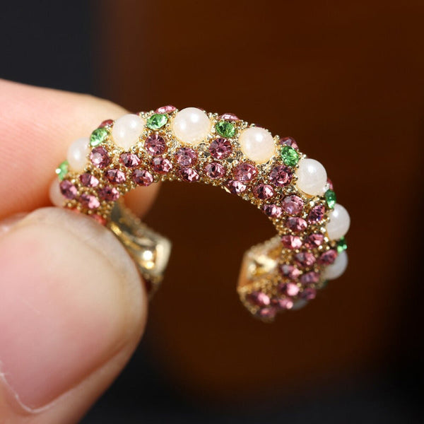 Stapelbare Ohrclips mit Zirkonia und Ohrknorpel-Manschetten