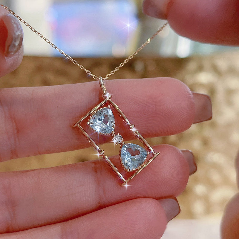 Sanduhr-Halskette (massives Silber)