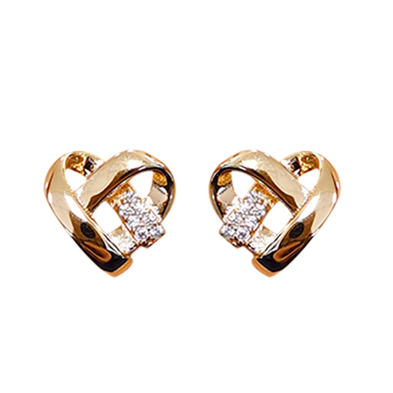 Carmiora - Strass Herz Ohrstecker