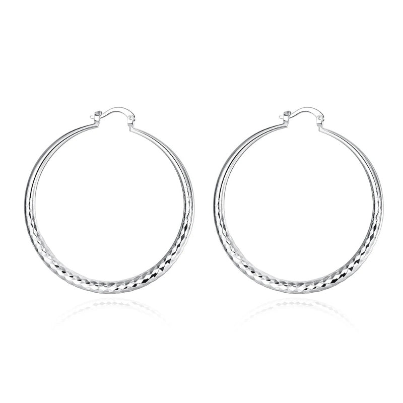 Creolen aus Sterlingsilber mit großem Kreis für Damen