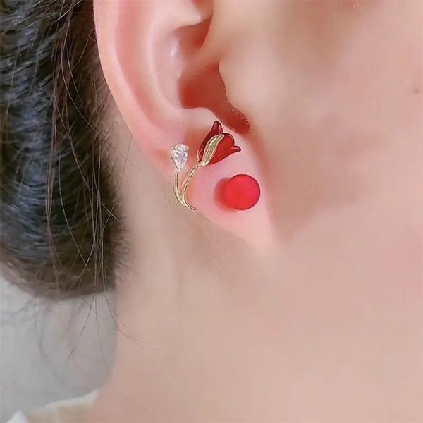 Zarte Tulpenblüten-Ohrringe für Damen