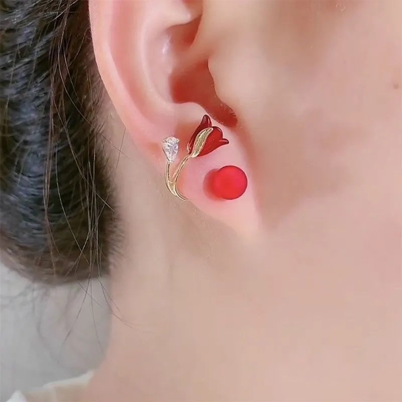 Zarte Tulpenblüten-Ohrringe für Damen