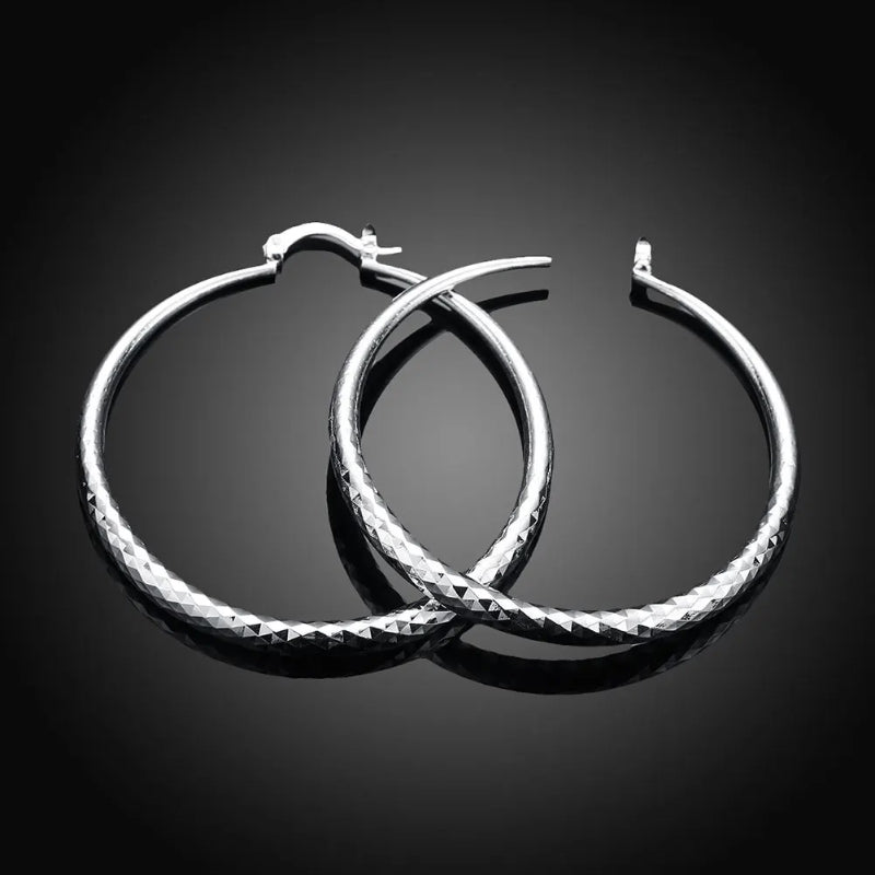Creolen aus Sterlingsilber mit großem Kreis für Damen