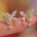 Jade-Schmetterlings-Ohrringe