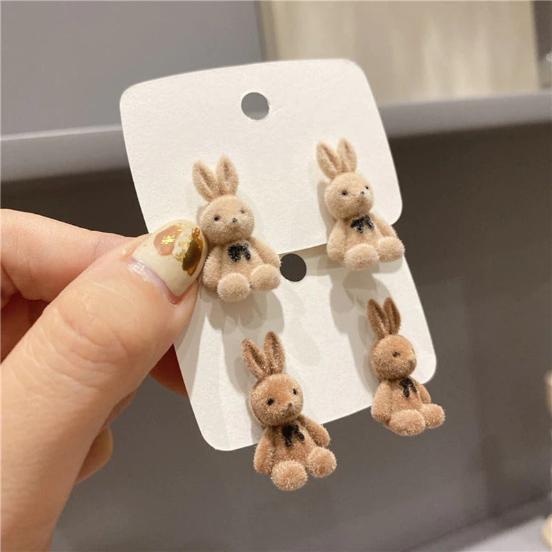 Trendy süße Mode Plüsch Hase Ohrringe für Frauen
