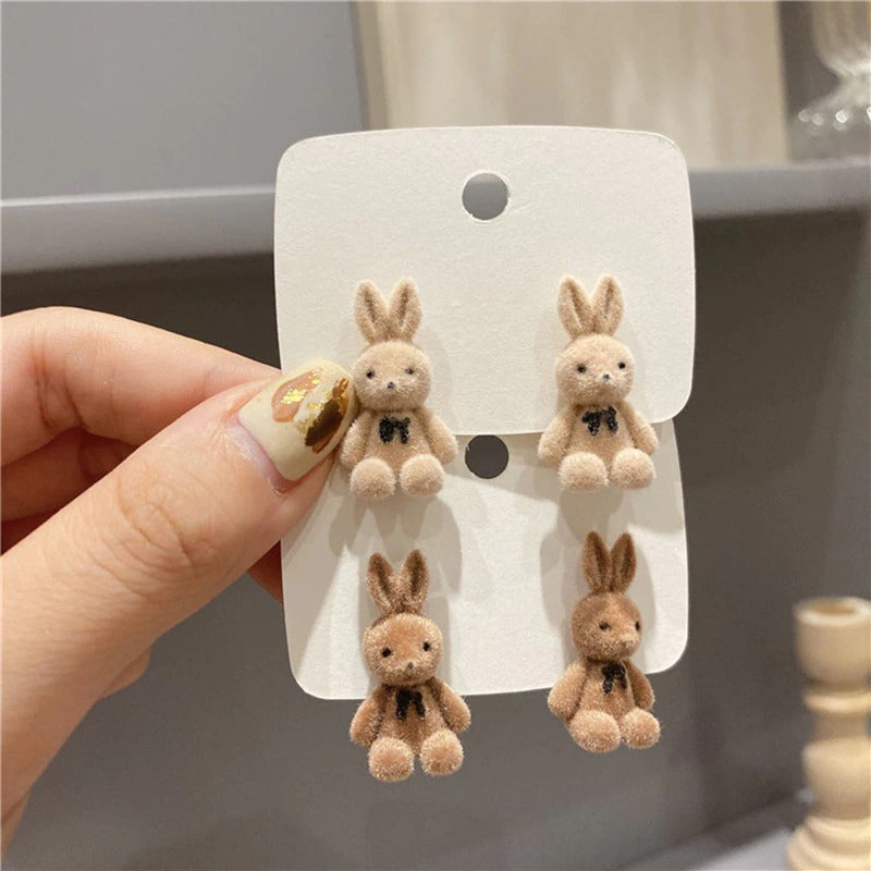 Trendy süße Mode Plüsch Hase Ohrringe für Frauen