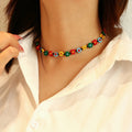 Island Vibe – Handgemachte florale Choker-Halsketten mit bunten Perlen