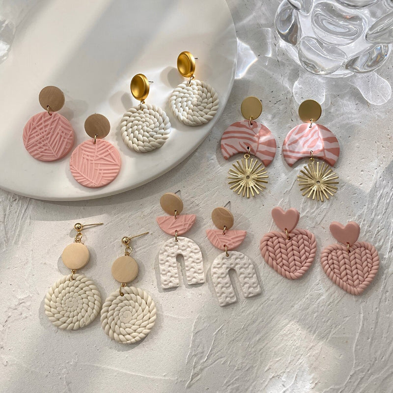 Pink Blush Handgemachte Polymer Clay Statement Ohrring Kollektion