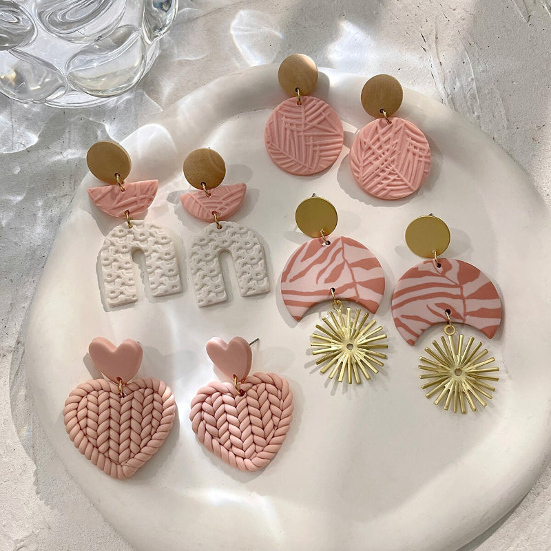 Pink Blush Handgemachte Polymer Clay Statement Ohrring Kollektion