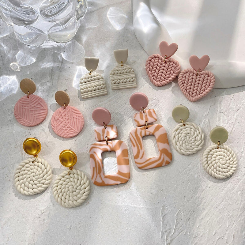 Pink Blush Handgemachte Polymer Clay Statement Ohrring Kollektion