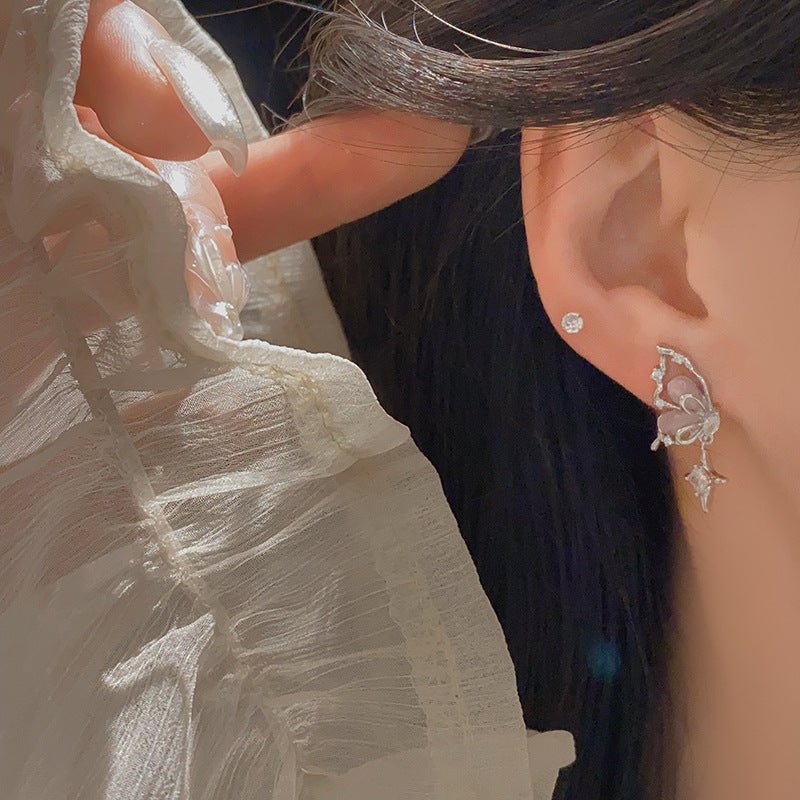 Lila Schmetterling Ohrringe