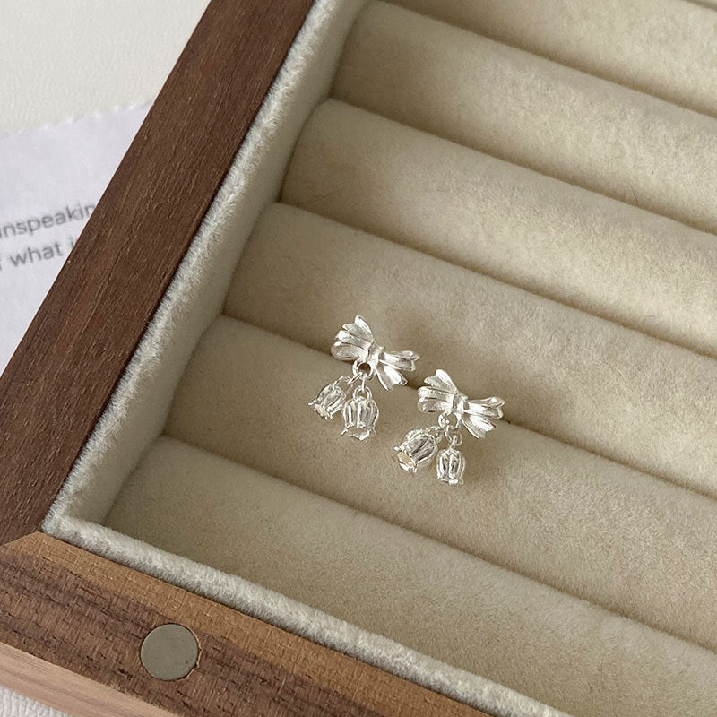 Maiglöckchen-Ohrringe (massives Silber)