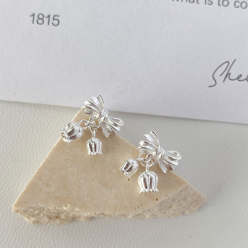 Maiglöckchen-Ohrringe (massives Silber)