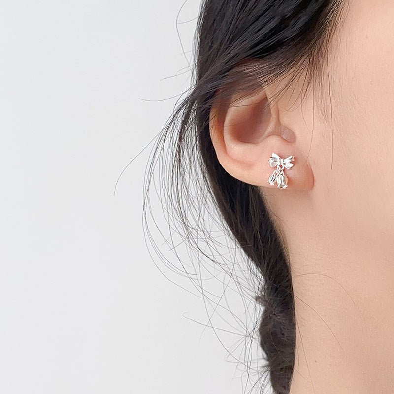 Maiglöckchen-Ohrringe (massives Silber)