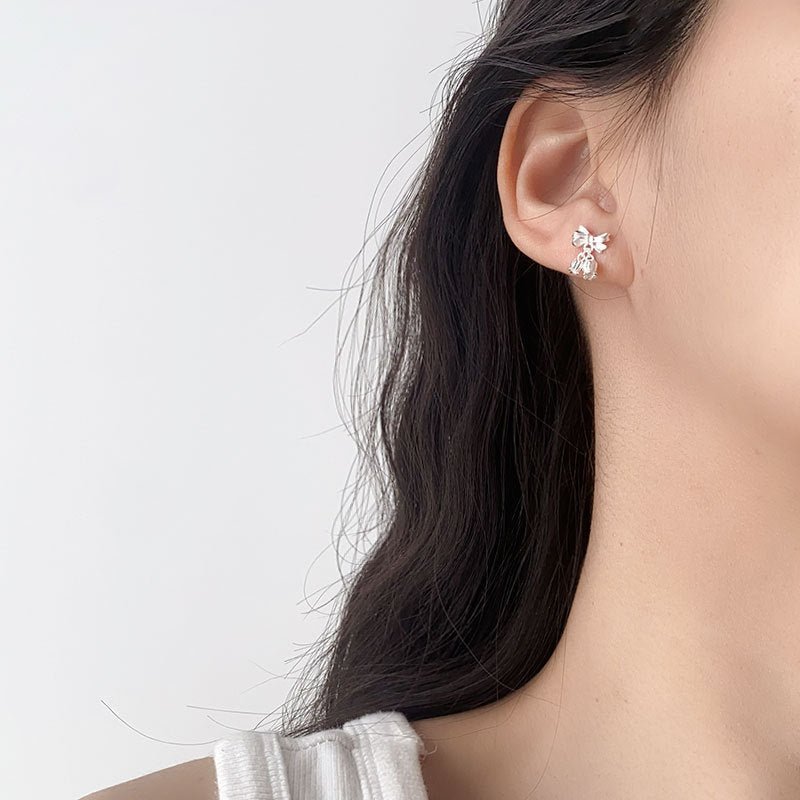 Maiglöckchen-Ohrringe (massives Silber)