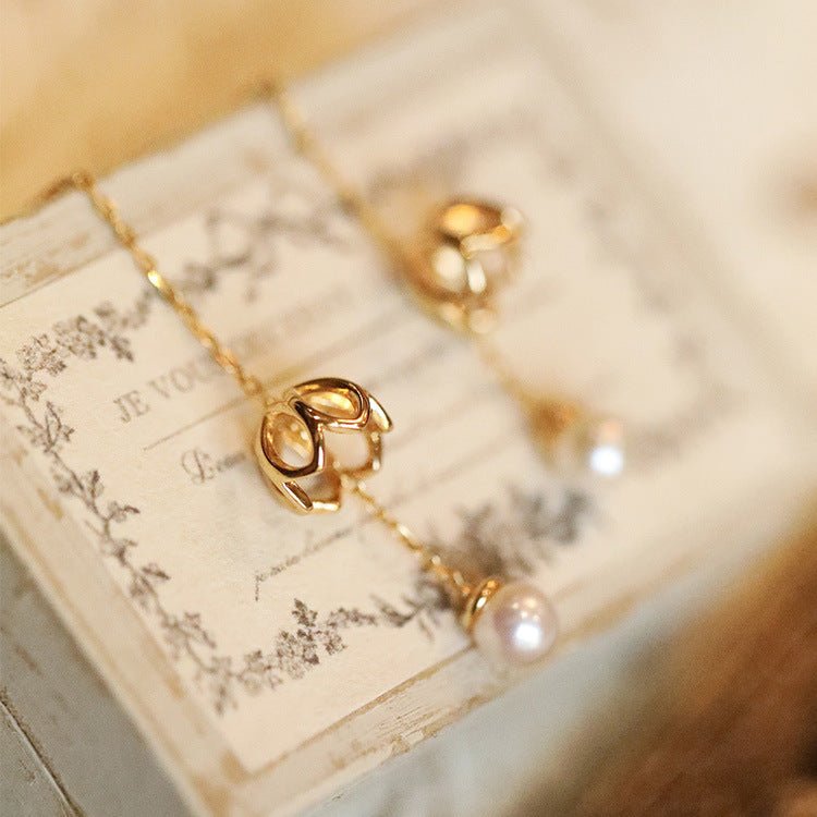 Maiglöckchen-Einfädler-Ohrringe (massives Silber)