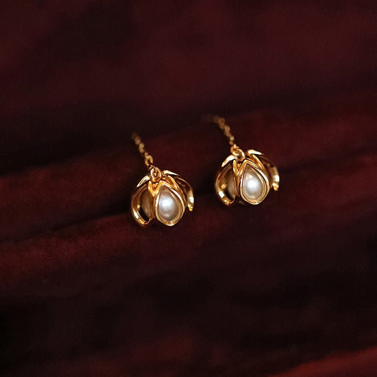 Maiglöckchen-Einfädler-Ohrringe (massives Silber)