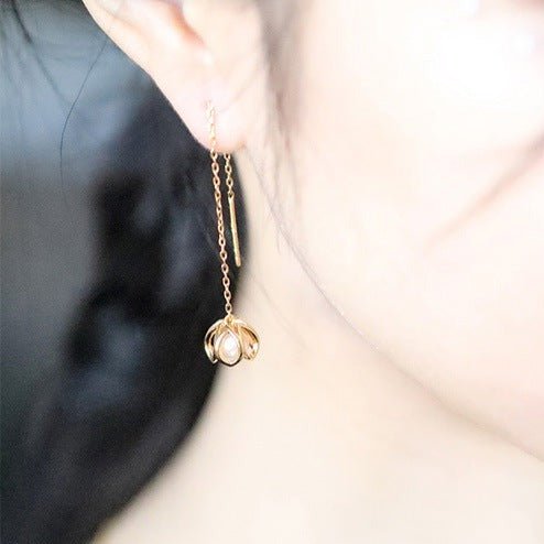 Maiglöckchen-Einfädler-Ohrringe (massives Silber)