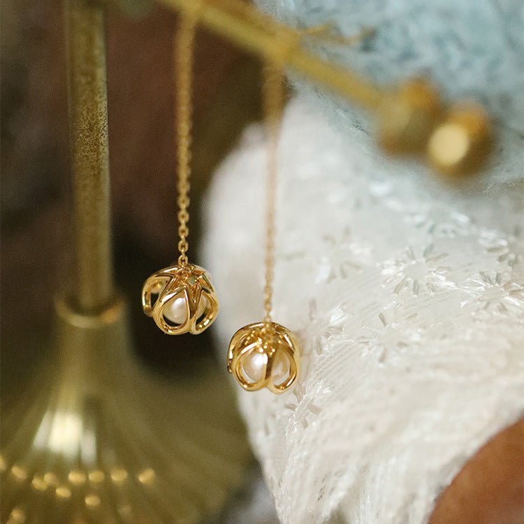 Maiglöckchen-Einfädler-Ohrringe (massives Silber)