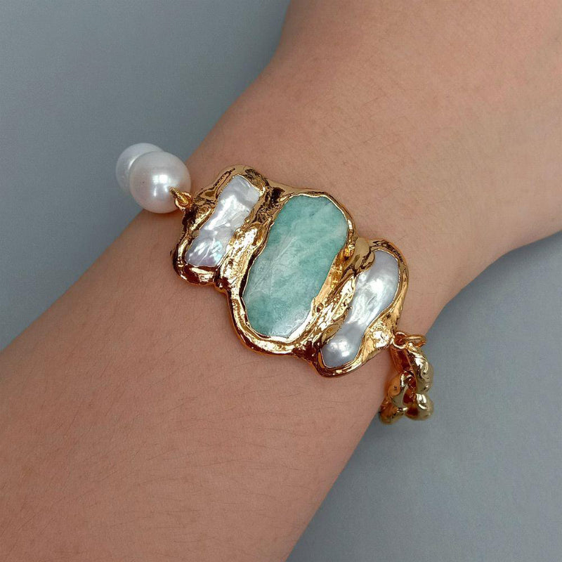 Elegantes Statement-Armband mit Süßwasser-Zuchtperlen
