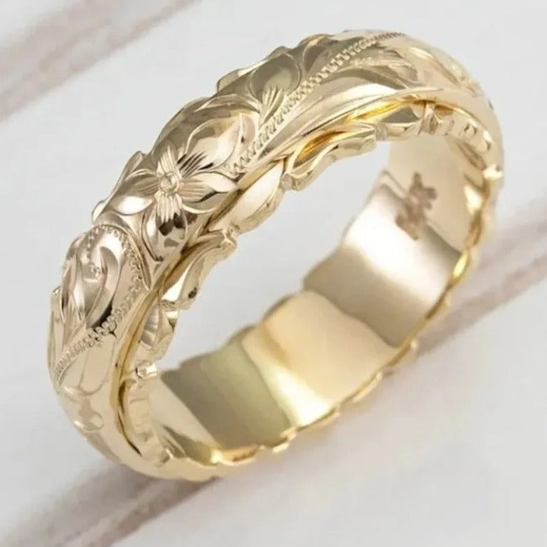 Carmiora - Komplizierter Blumenschnitzerei Ring