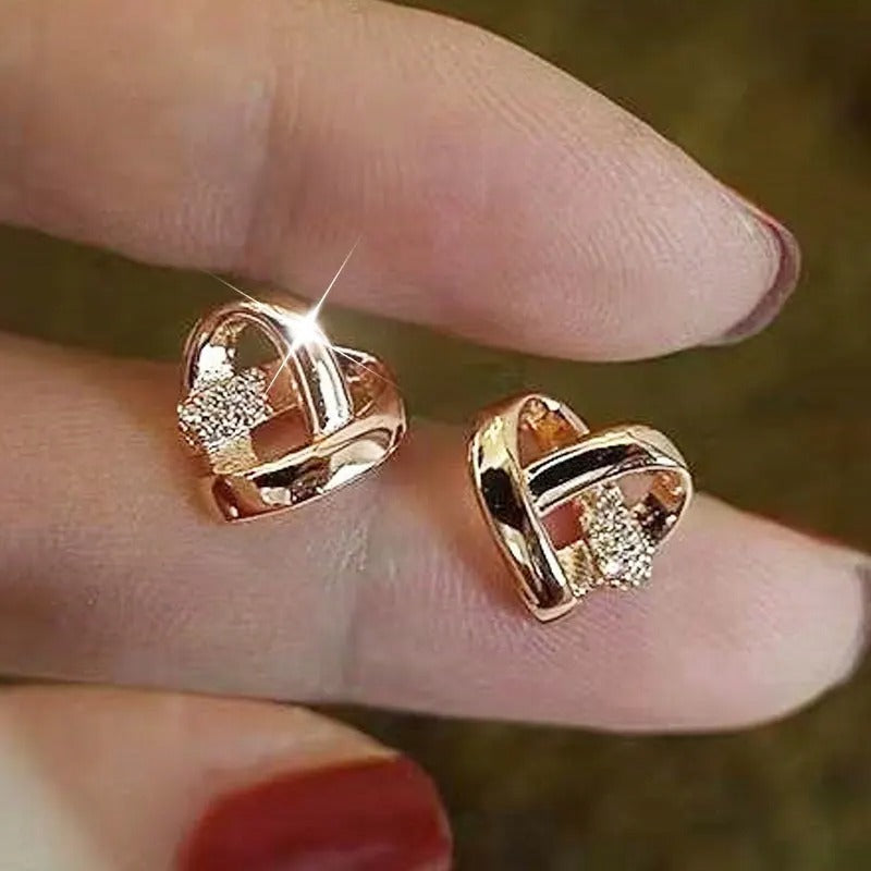 Carmiora - Strass Herz Ohrstecker