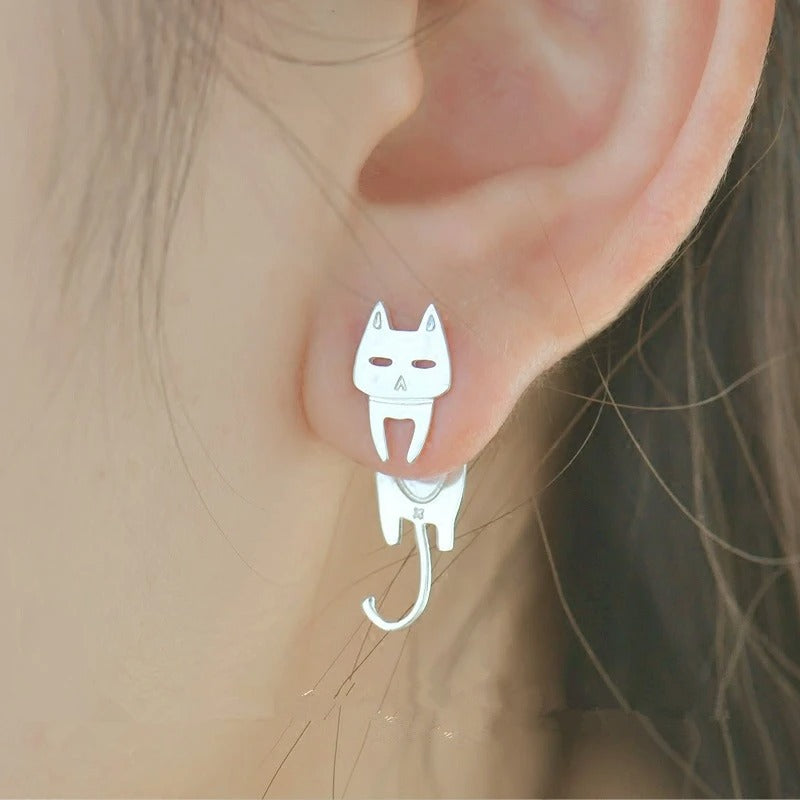 Carmiora - Sterling Cat Fisch-Ohrstecker