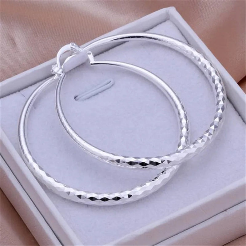 Creolen aus Sterlingsilber mit großem Kreis für Damen