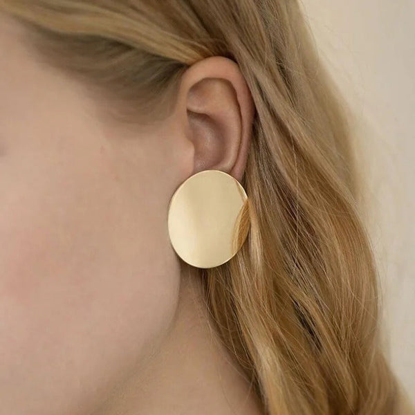Minimalistische, flache, runde Ohrringe für jeden Tag für Damen