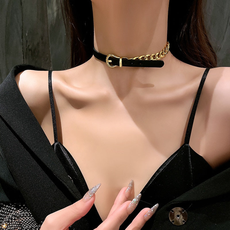 Trendy Schnalle Gürtel Choker Halskette Kollektion